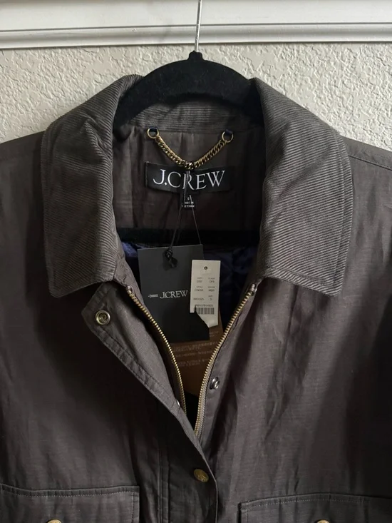 J.Crew Cropped Barn Jacket™ in Ripstop Cotton Size Small Mossy Brown - Picture 3 of 5